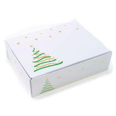 White with Christmas Tree Candy Box, Quarter (.25) LB, 1 Piece Folding Box