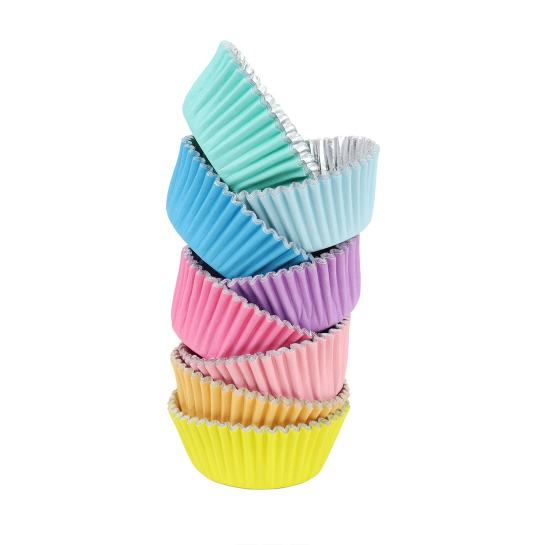 Pastel Foil Lined Cupcake Liners - 100 Cupcake Liners