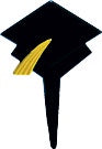 Graduation Caps Cupcake Picks - 12 Picks