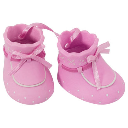 Pink Baby Booties Cake Topper Set