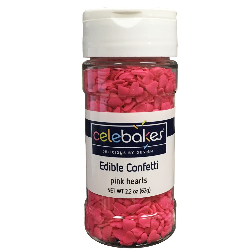 Celebakes Edible Confetti - Pink Hearts