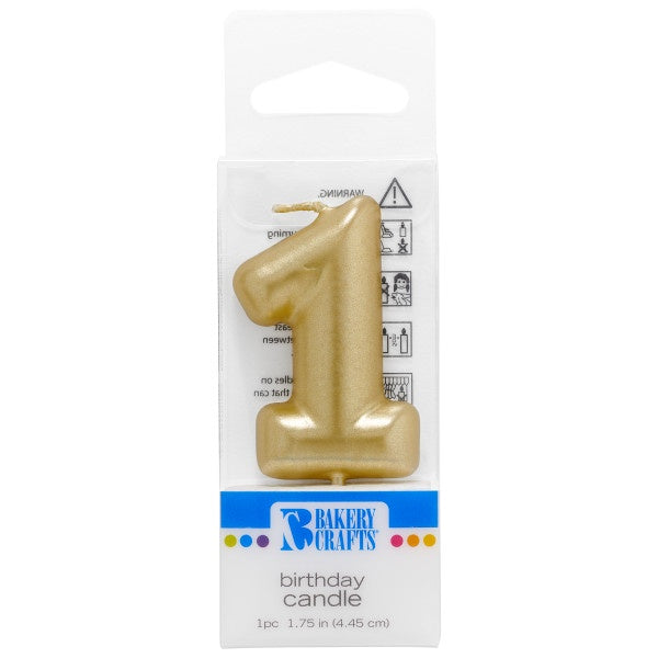 Gold Number 1 Candle