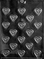 Bite Size Heart With Flower Chocolate Mold