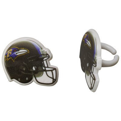 Baltimore Ravens Helmets Cupcake Rings - 12 Rings