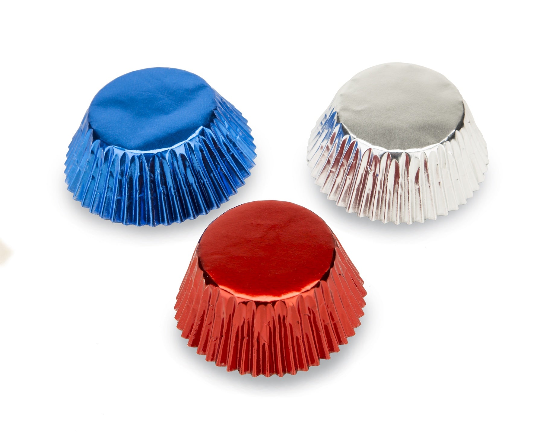 Patriotic, Red/Blue/Silver Baking Cups - 45 Cupcake Liners
