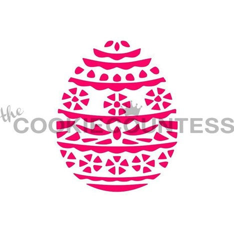 Easter Egg with Flower Pattern Stencil