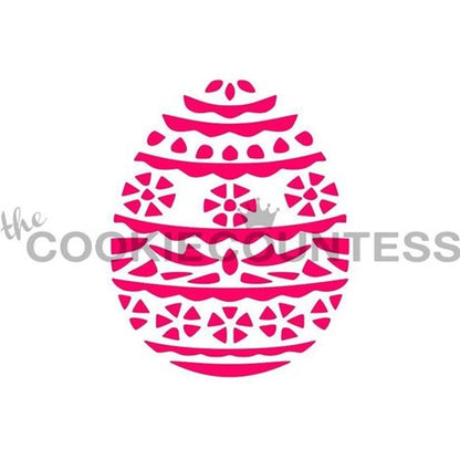 Easter Egg with Flower Pattern Stencil