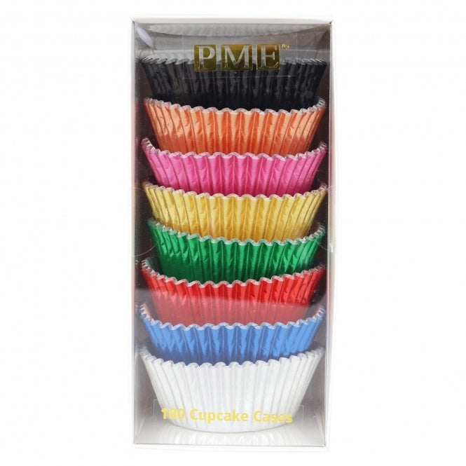 Multicolored Metallic, Foil Lined Cupcake Liners - Package of 100 Cupcake Liners