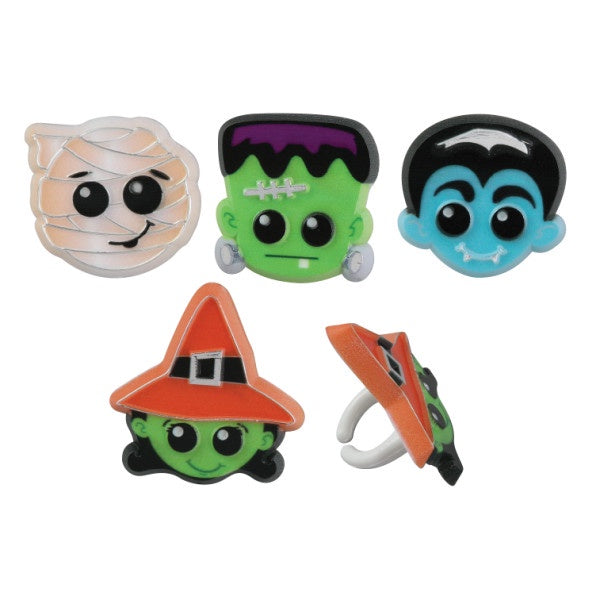 Halloween Characters Cupcake Rings - 12 Cupcake Rings