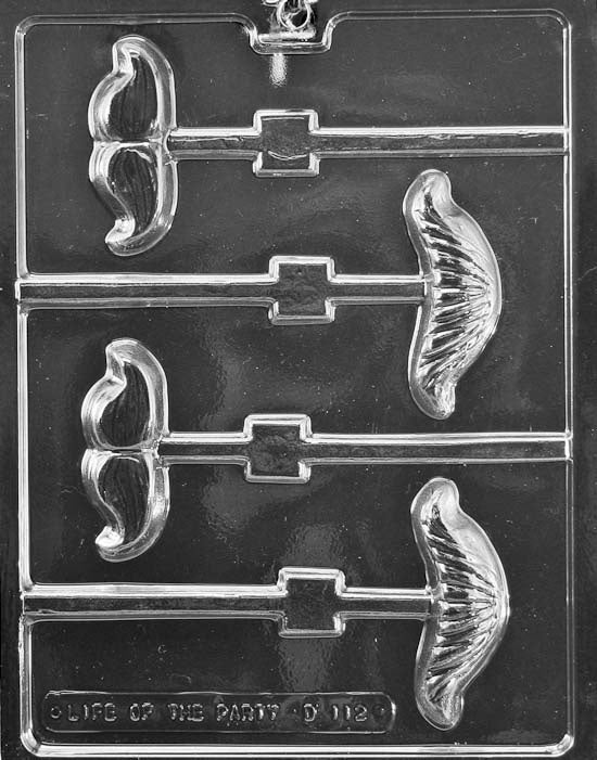 Mustache Assortment Lollipop Chocolate Mold
