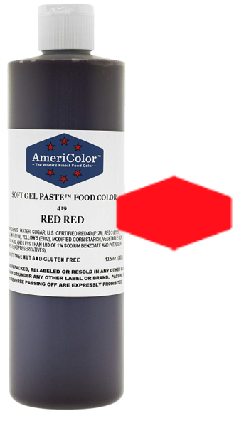 Red Red Americolor Soft Gel Paste Food Color, 13.5oz