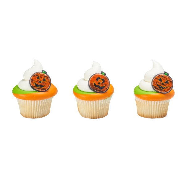 Chalk-O-Lantern Pumpkin Cupcake Rings - 12 Cupcake Rings