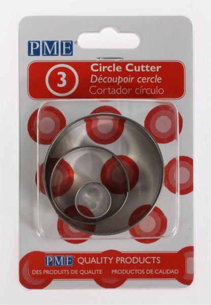PME Stainless Steel Round Cutters Set of 3