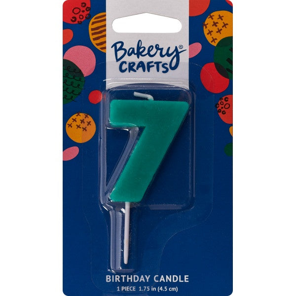 Mini Block Number Candle - 7 - Teal