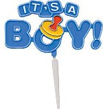 Its A Boy Cake Pick (Blue with Pacifier)