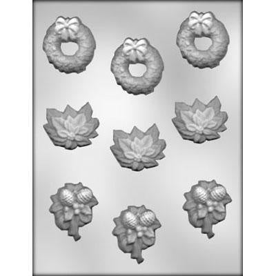 Holiday Wreath and Poinsettia Chocolate Mold