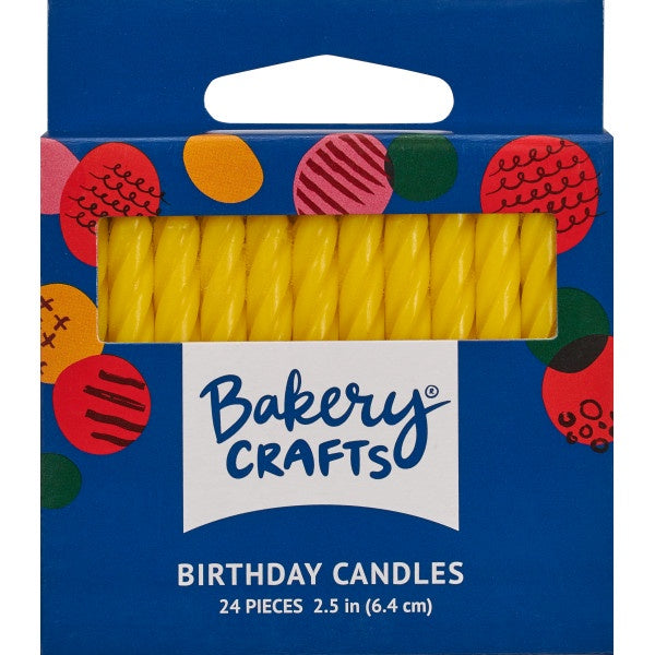 Yellow Spiral Birthday Candles - 24pc