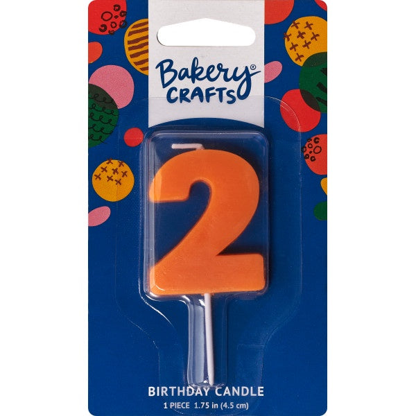 Mini Block Number Candle - 2 - Orange