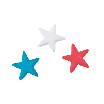 Sugar Stars - Red, White & Blue -12 Pieces