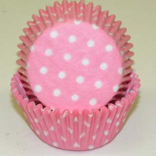 Light Pink Polka Dot, Standard Size Bake Cups - 50ish Cupcake Liners