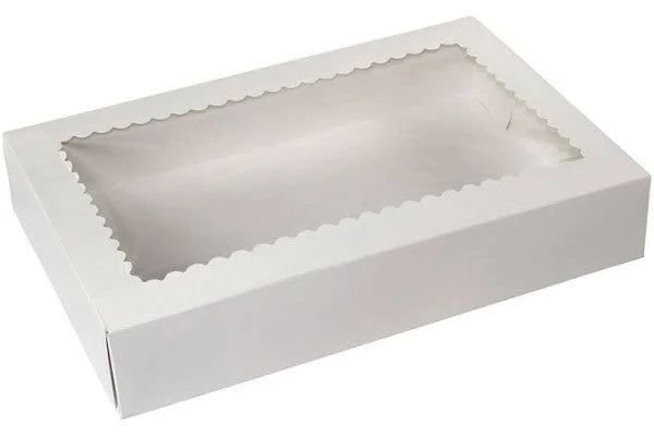 Pastry Box - White - Window - Flat - 10x7x2.5