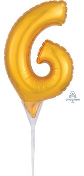 Air Filled, Gold Number 6 Cake Pick