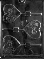 Bride And Groom Heart Lollipop Chocolate Mold