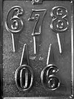 Numbers 6 to 0 Cake Toppers Chocolate Mold