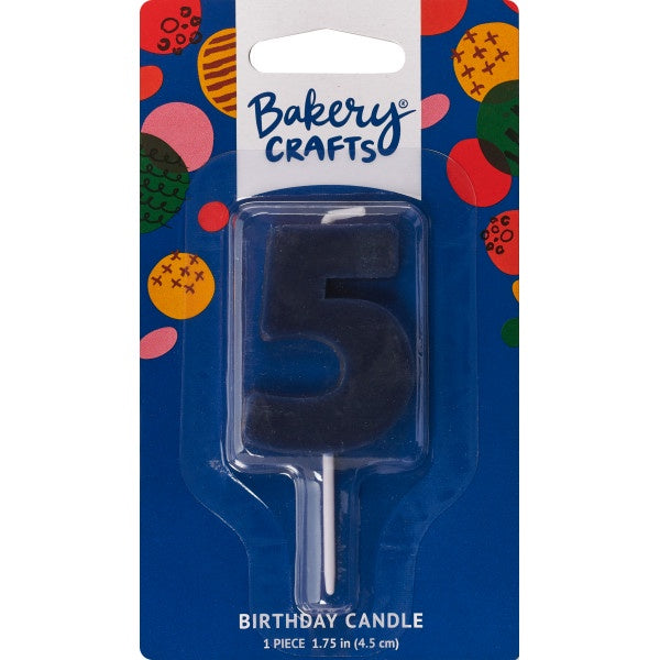 Mini Block Number Candle - 5 - Navy