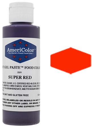 Super Red,  Americolor Soft Gel Paste Food Color, 4.5oz
