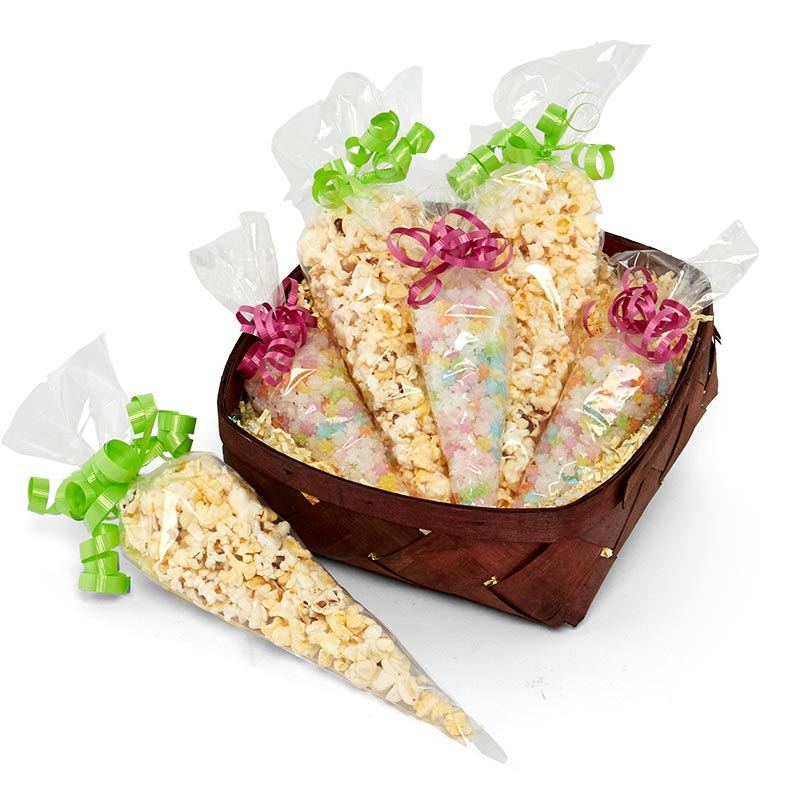 17x7.5 Inch Cone-Shaped, Cellophane Treat Bags | 25 Pack