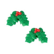Royal Icing Holly Leaves - 6 Pieces