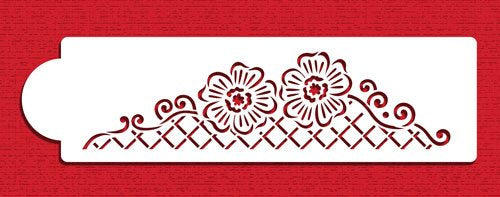 Floral Netting Lace Tier Stencil