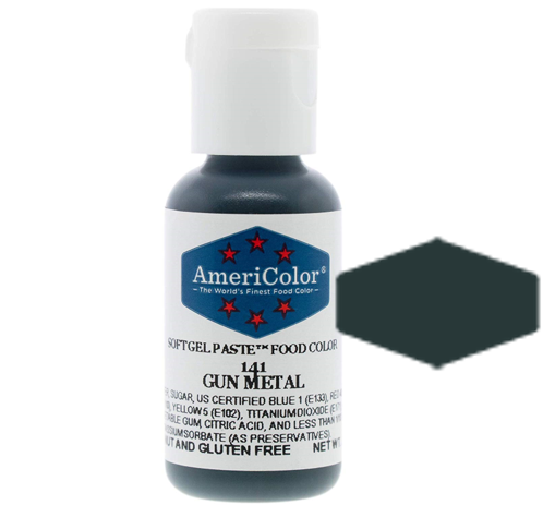 Gun Metal, Americolor Soft Gel Paste Food Color, .75oz