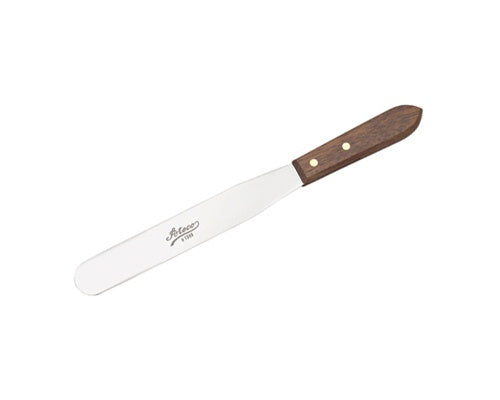 Ateco Medium Sized Straight Spatula (8" Blade) - Wood Handle
