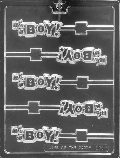 Fancy It's A Boy Lollipop Chocolate Mold