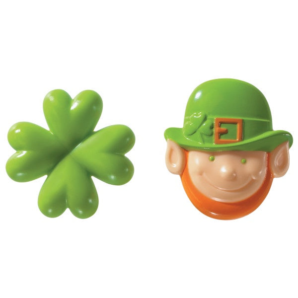 Leprechaun & Shamrock Cupcake Rings - 12 Rings