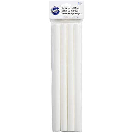 12.5 Inch, Wilton Plastic Dowel Rods, 4 Per Package