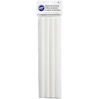 12.5 Inch, Wilton Plastic Dowel Rods, 4 Per Package
