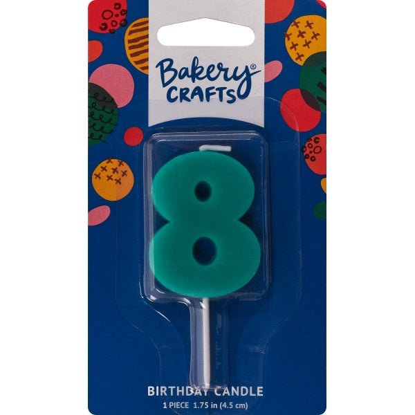 Mini Block Number Candle - 8 - Teal