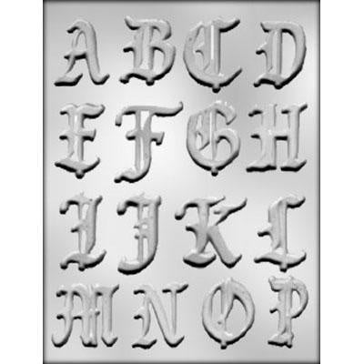 Fancy Letter A to P Chocolate Mold