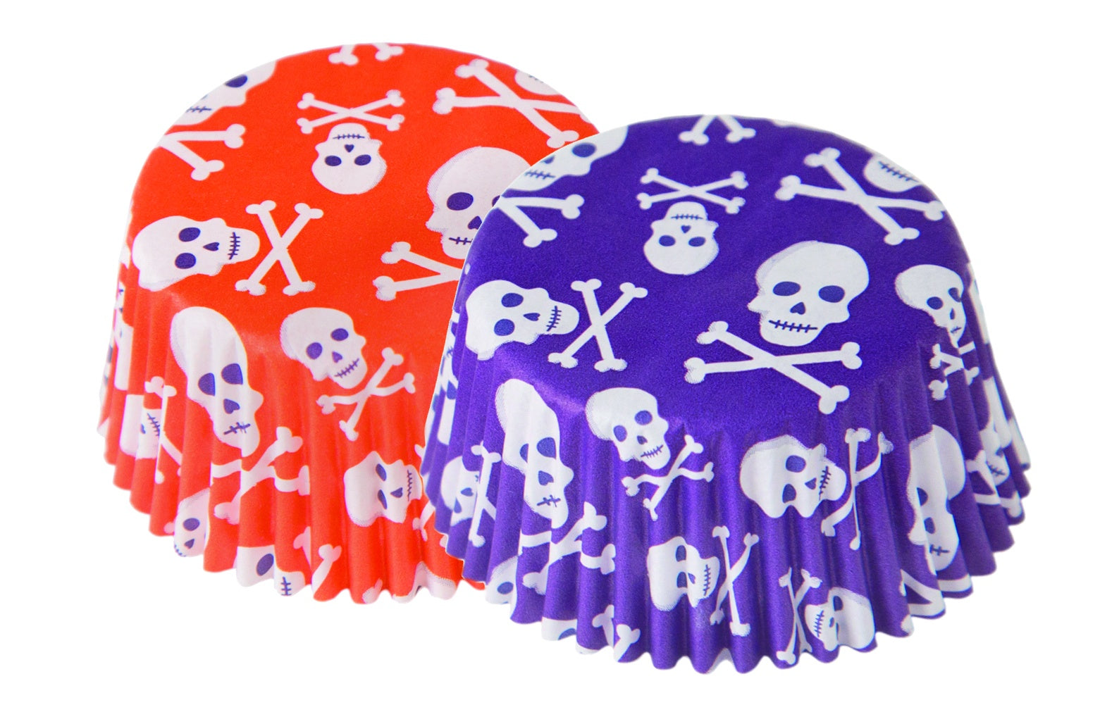 Orange & Purple Skulls Baking Cups -50 Cupcake Liners