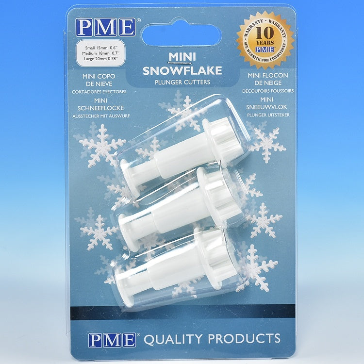 PME Mini Snowflake Plunger Cutters - 3pc
