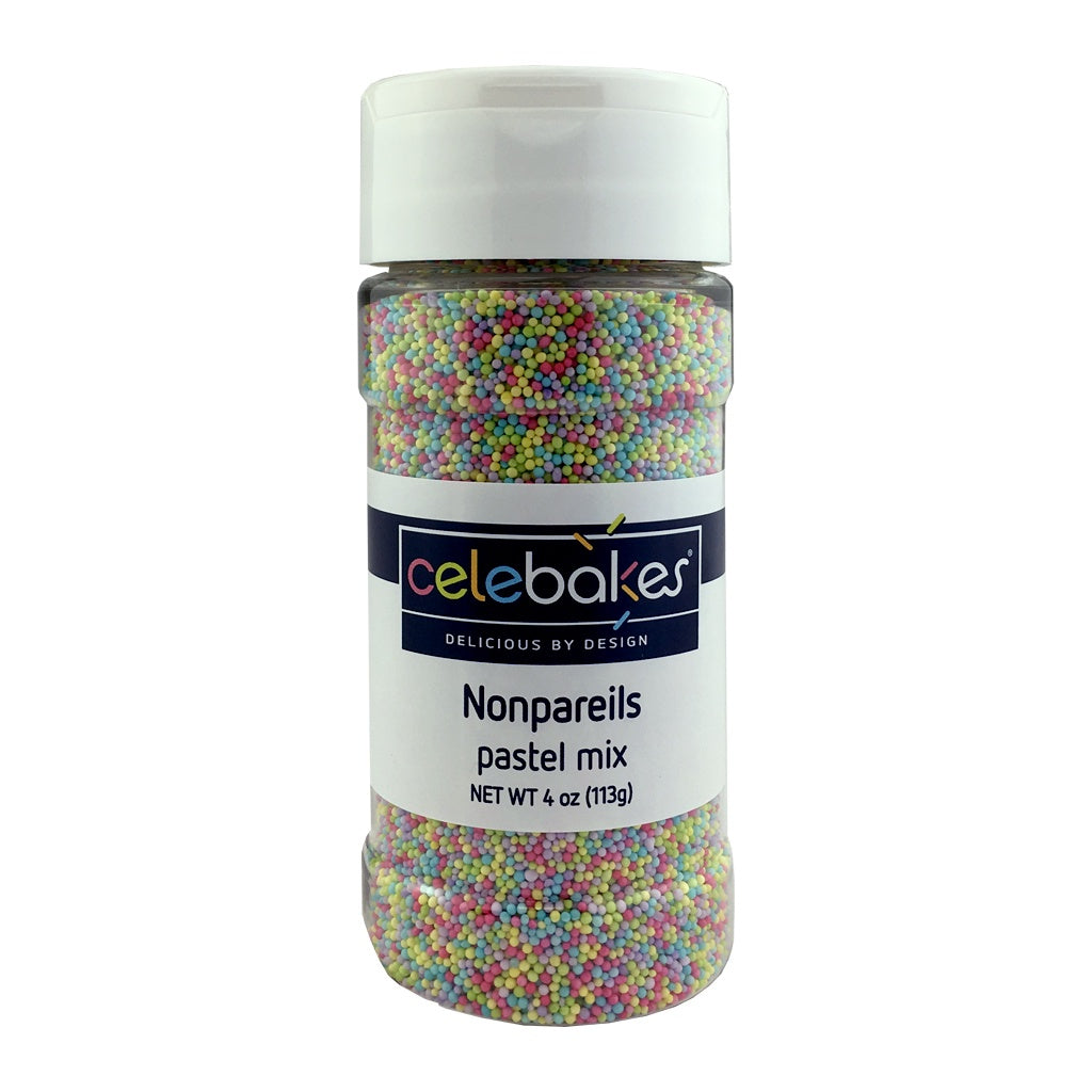 Celebakes Tiny Nonpareils, Pastel Mix