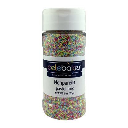 Celebakes Tiny Nonpareils, Pastel Mix
