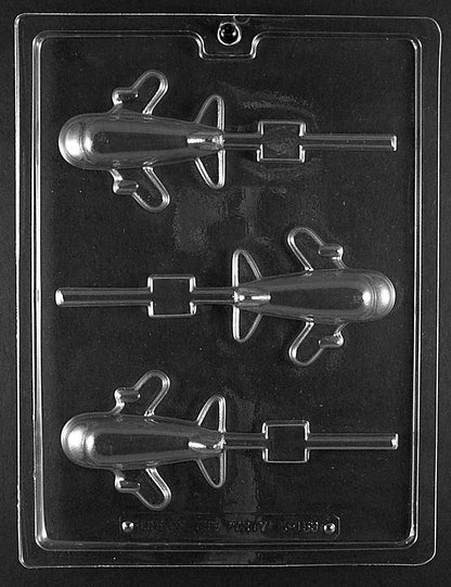 3 Inch, Airplane Lollipop Chocolate Mold