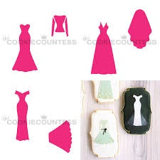 3 Piece Wedding Dress Maker Stencil Set