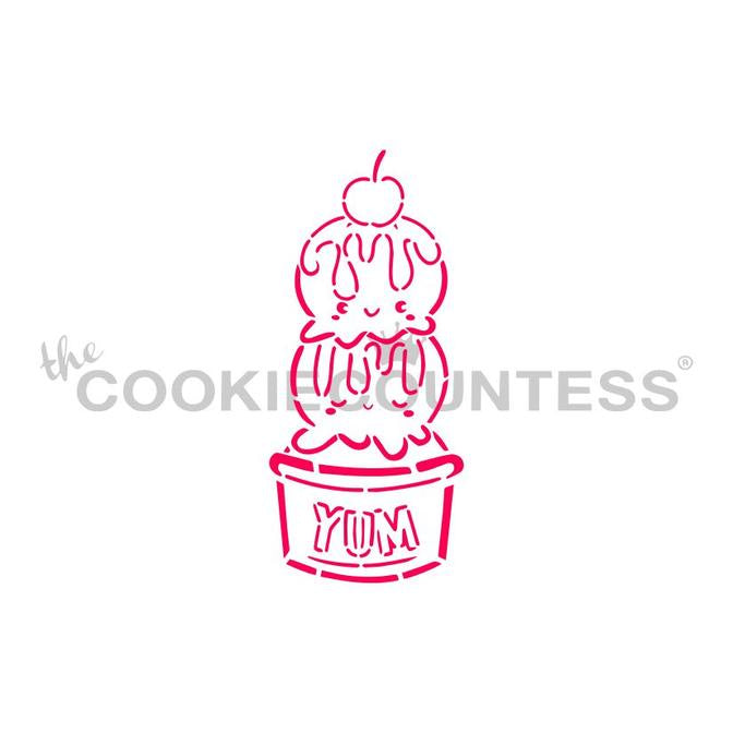 Yum Ice Cream Stencil