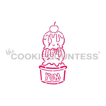 Yum Ice Cream Stencil