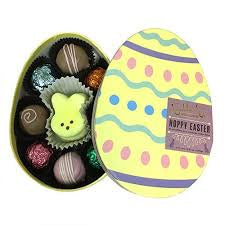 Yellow Egg Shaped Candy Box, Half (.5) LB, 2 Piece Box with Separate Top & Bottom